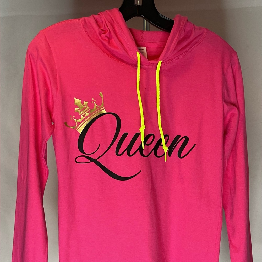 Pink Hoodie with Queen Print